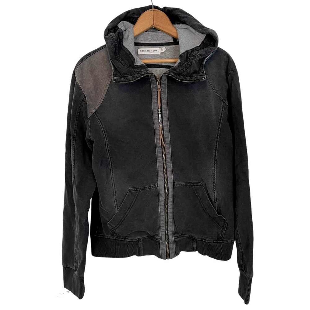Artisan DeLuxe Denim Style Zip Jacket Motto Gray